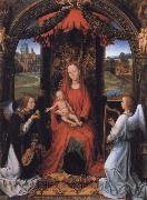 Hans Memling Madonna Enthroned with Child and Two Angels oil painting artist